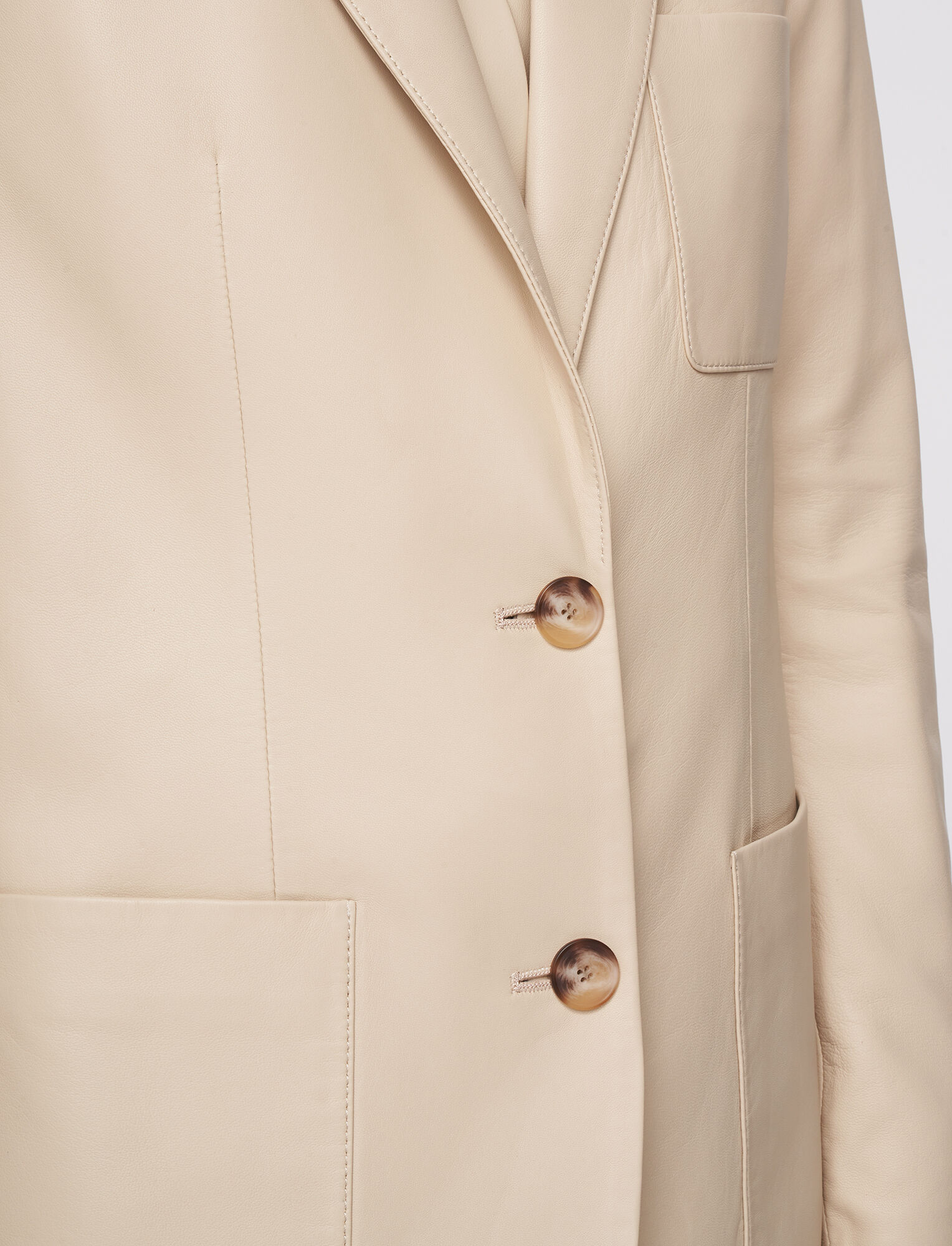 Joseph, Nappa Leather Jacques Tailored Jacket, in Chai